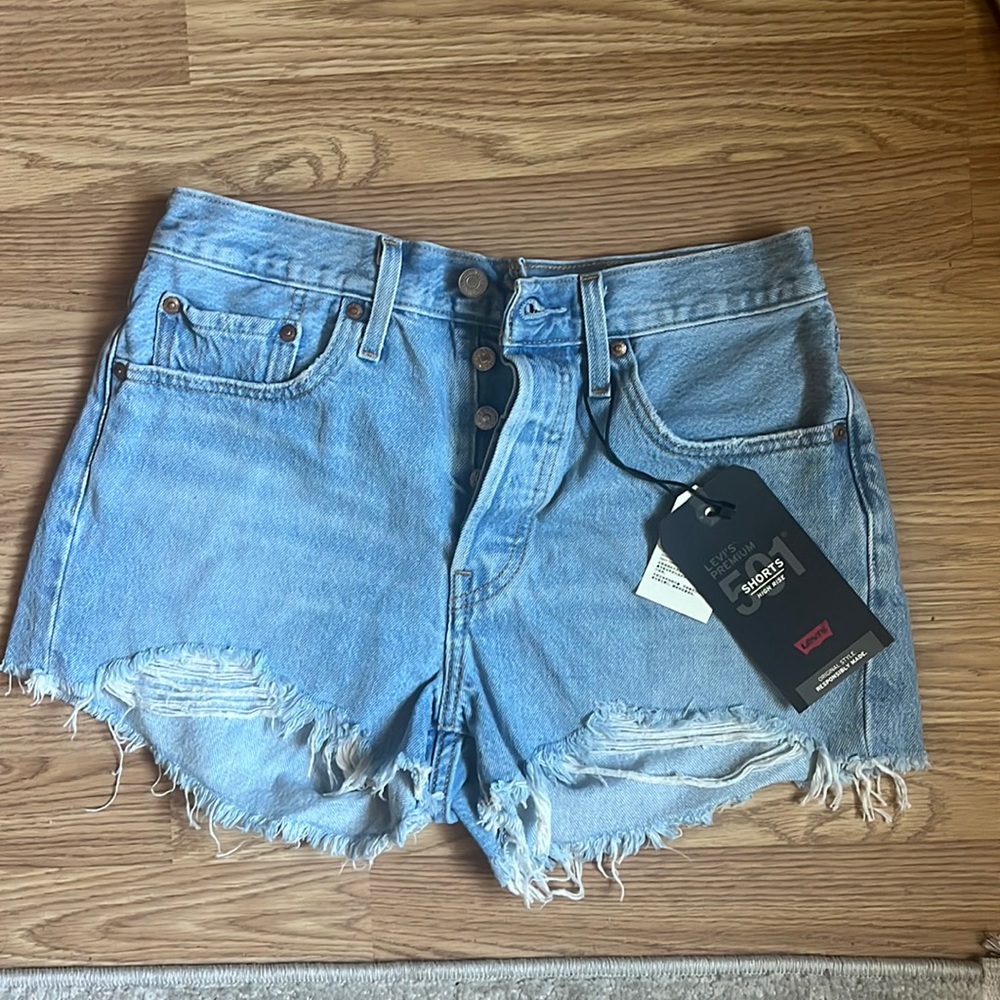 Levi’s light wash 501 High Rise shorts